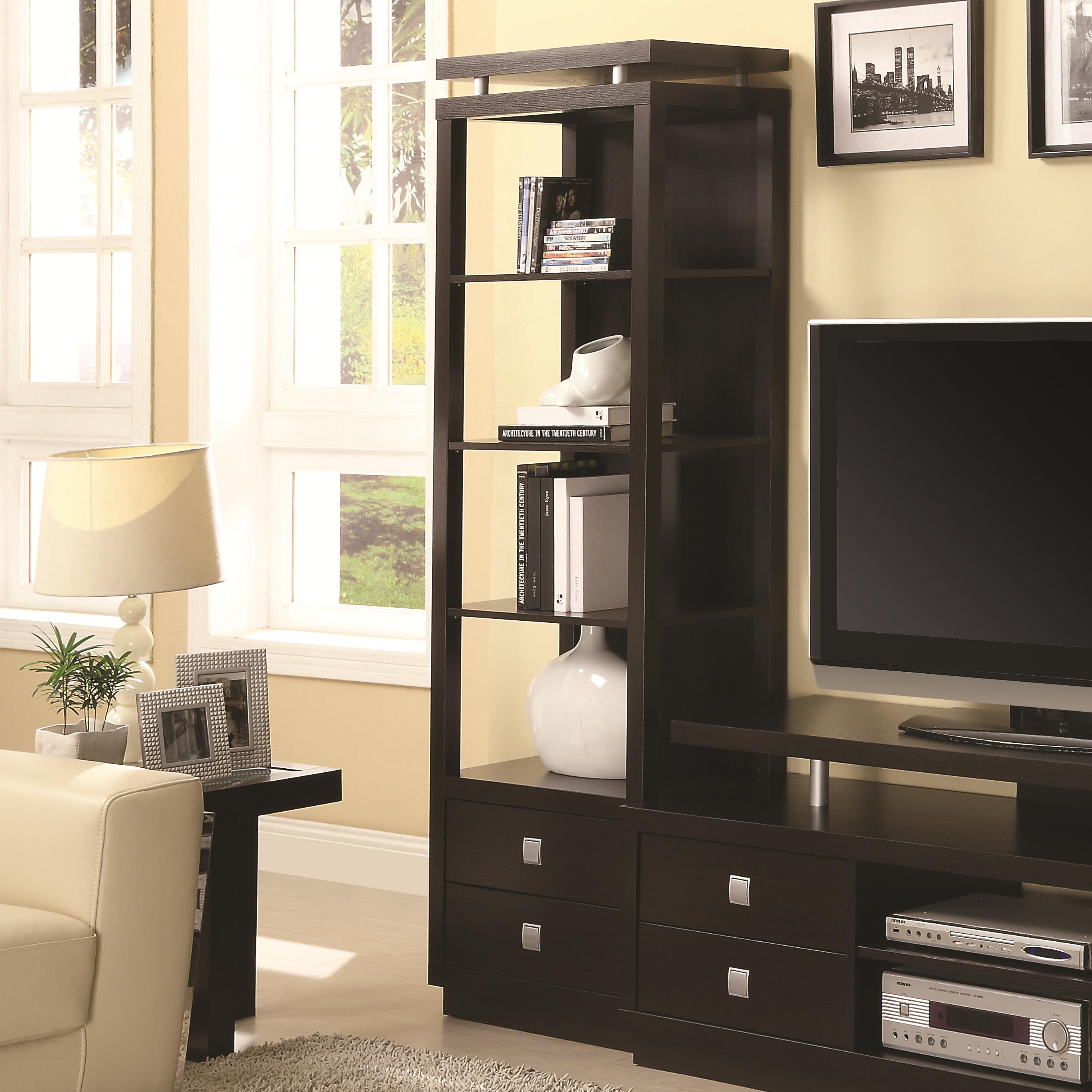 Coaster Entertainment Units 800354 Media Tower Del Sol Furniture Bookcase 2 Pc. with Hutch